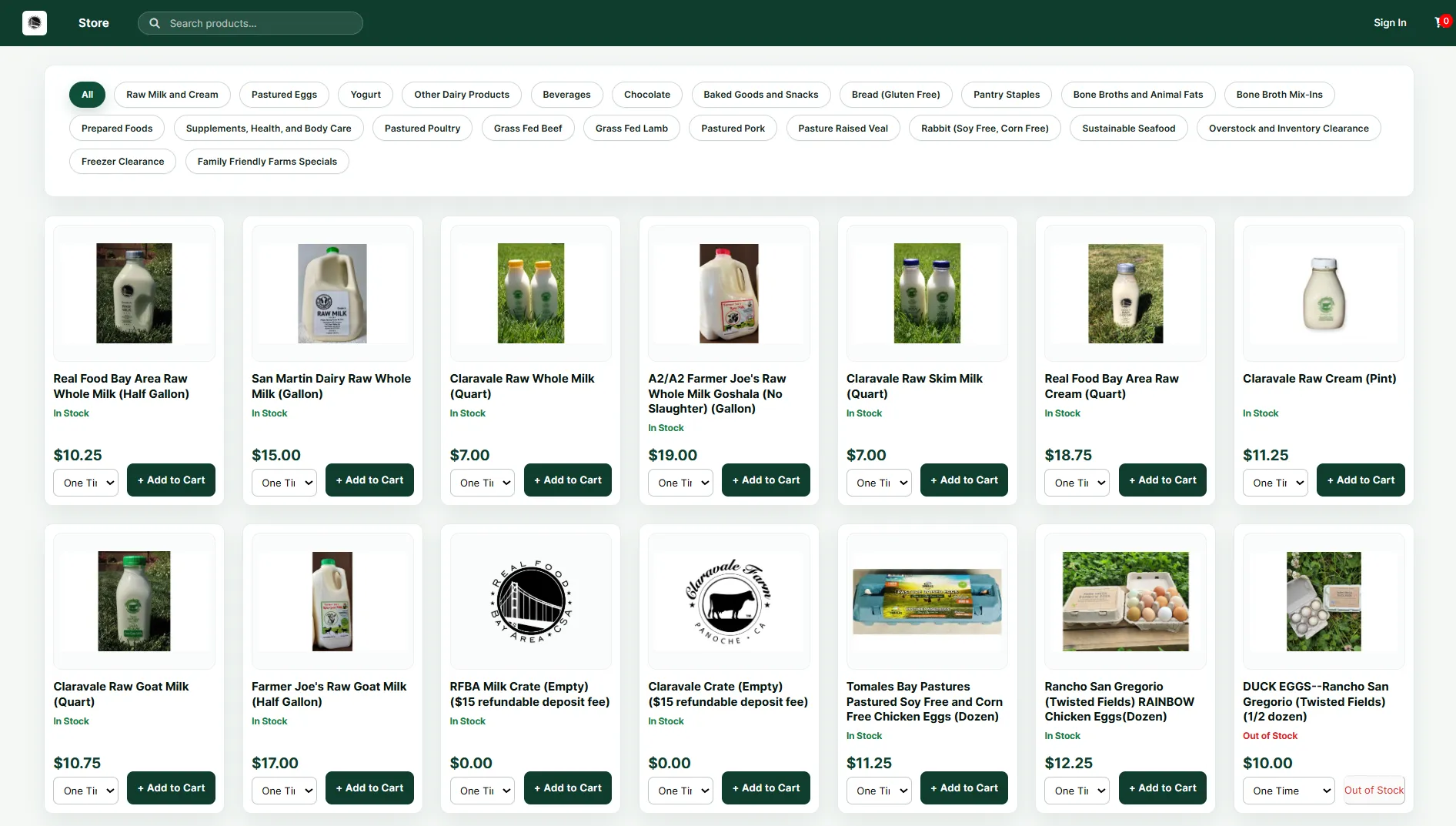 Specialist e-commerce storefront